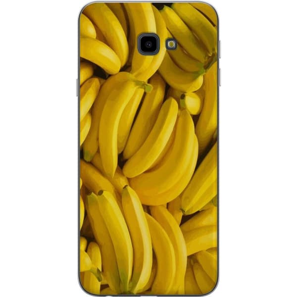 Samsung Galaxy J4+ Genomskinligt Skal Banana Pattern – lekfullt mönster med gula bananer