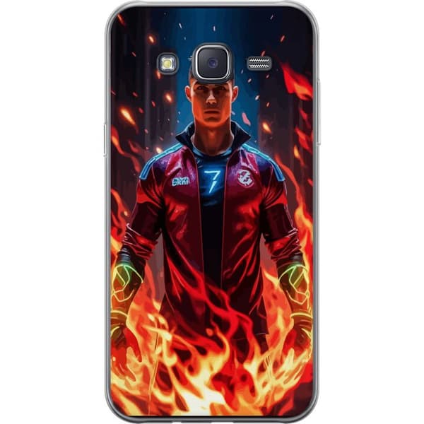 Samsung Galaxy J5 Genomskinligt Skal Ronaldo Inferno – fotbollshjälte i eldflammor