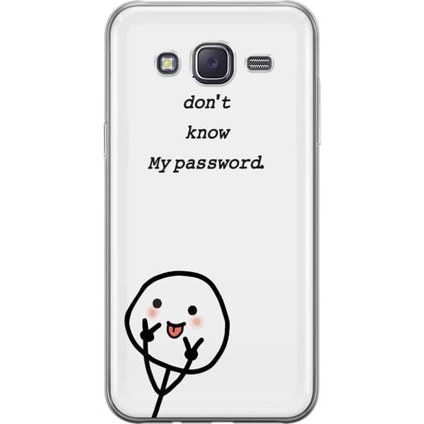 Samsung Galaxy J5 Genomskinligt Skal You Don’t Know My Password – edgy textmotiv med attityd