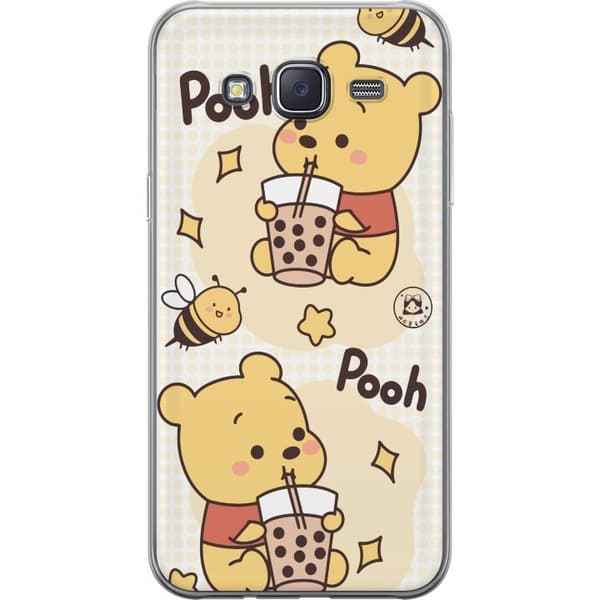 Samsung Galaxy J5 Gennemsigtig cover Nalle Pooh-stil - klassisk bjørnemotiv i en ny fortolkning