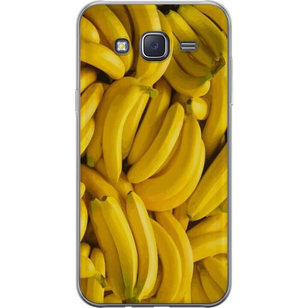 Samsung Galaxy J5 Genomskinligt Skal Banana Pattern – lekfullt mönster med gula bananer