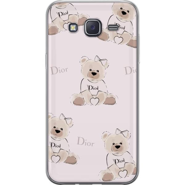 Samsung Galaxy J5 Gennemsigtig cover Teddy Dior Vibes - luksuriøs bamse i modetil