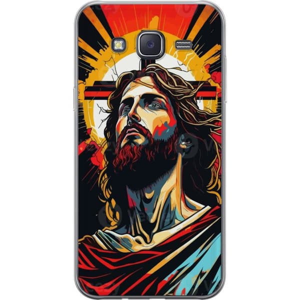 Samsung Galaxy J5 Genomskinligt Skal Jesus & Kort – religiöst motiv med djup symbolik
