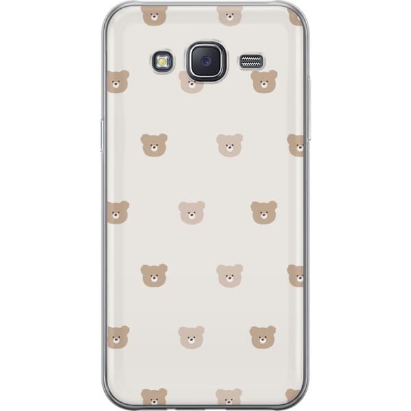 Samsung Galaxy J5 Genomskinligt Skal Teddy Background – gulliga nallar mot mjuk bakgrund