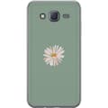 Miniatyrbild 1 av 3: Samsung Galaxy J5 Genomskinligt Skal Grön Minimalblomma – stilren blomma på grön bakgrund