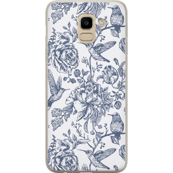 Samsung Galaxy J6 Gjennomsiktig deksel Blomster & Fugler - Romantiskt Vintage-stil Mønster