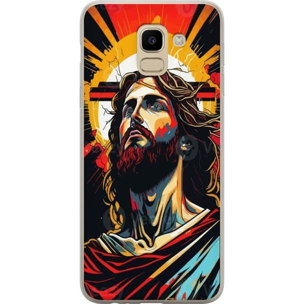 Samsung Galaxy J6 Läpinäkyvä kuori Jeesus ja Kortti - uskonnollinen motiivi syvällä symboliikalla