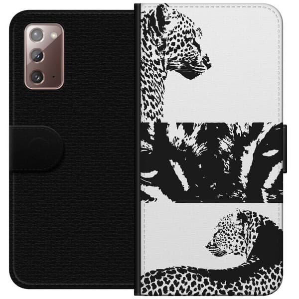 Samsung Galaxy Note20 Lompakkokotelo Leopard Faces