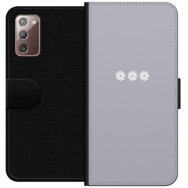 Samsung Galaxy Note20 Lompakkokotelo Lila Blomminimalismi - tyylikäs kukkakuva lila taustalla