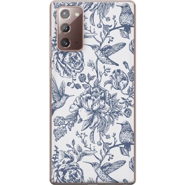 Samsung Galaxy Note20 Gjennomsiktig deksel Blomster & Fugler - Romantiskt Vintage-stil Mønster