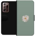 Miniatyrbillede 1 af 3: Samsung Galaxy Note20 Ultra Tegnebogsetui Grøn Minimalblomst - stilfuld blomst på grøn baggrund