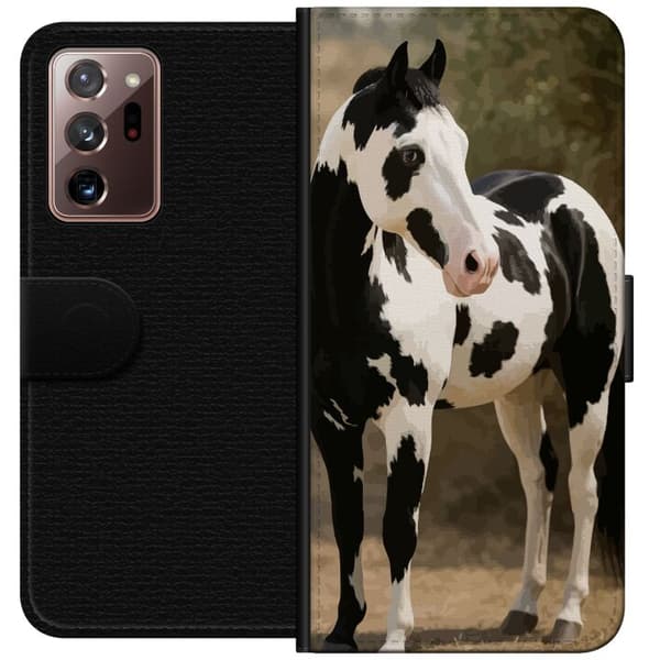 Samsung Galaxy Note20 Ultra Plånboksfodral Vacker Häst – elegant illustration av hästmotiv