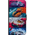 Miniatyrbillede 3 af 3: Samsung Galaxy Note20 Ultra Tegnebogsetui Hurtige Biler - Tegnet Mønster med Action