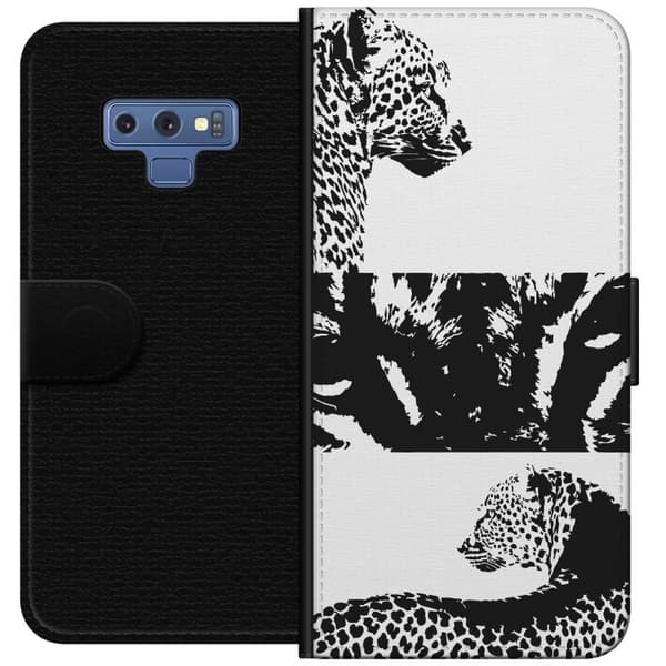 Samsung Galaxy Note9 Plånboksfodral Leopard Faces – trendigt mönster med leopardansikten