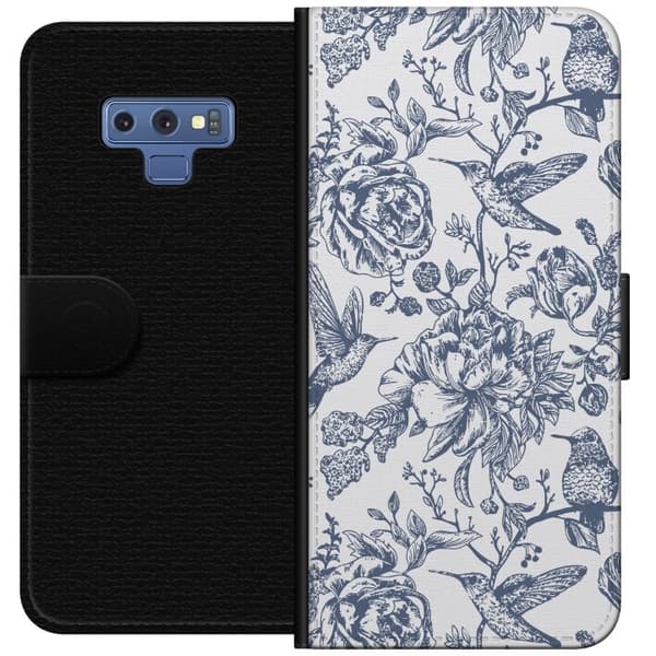 Samsung Galaxy Note9 Plånboksfodral Blomster & Fåglar – romantiskt mönster i vintage-stil
