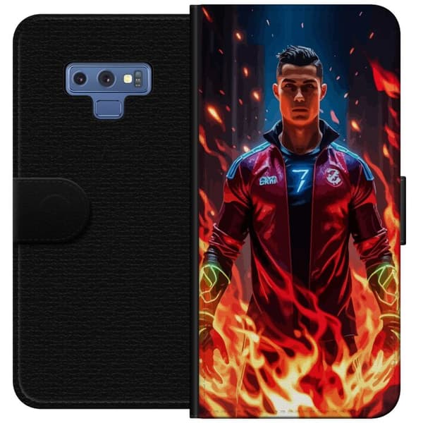 Samsung Galaxy Note9 Lompakkokotelo Ronaldo Inferno - jalkapallolegenda liekeissä