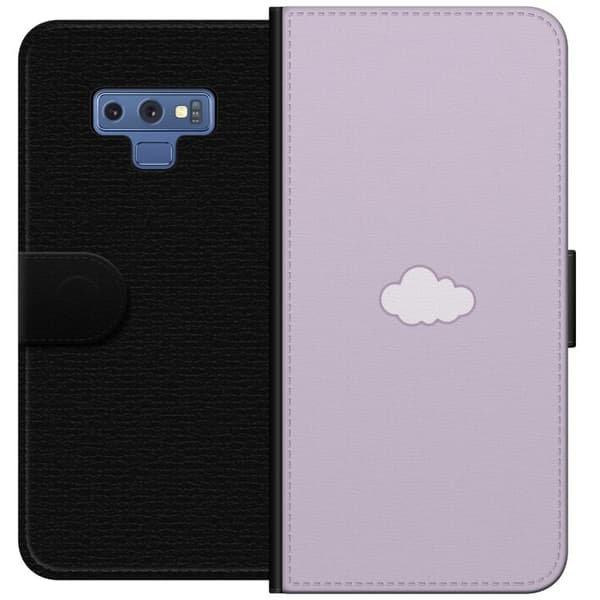 Samsung Galaxy Note9 Plånboksfodral Lila Moln – minimalistiskt moln på lila bakgrund