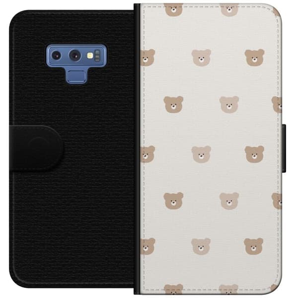 Samsung Galaxy Note9 Plånboksfodral Teddy Background – gulliga nallar mot mjuk bakgrund