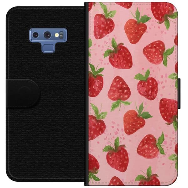 Samsung Galaxy Note9 Lompakkokotelo Mansikkahaaveet - Retrot tyyli mansikkakuviointi