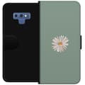 Miniatyrbillede 1 af 3: Samsung Galaxy Note9 Tegnebogsetui Grøn Minimalblomst - stilfuld blomst på grøn baggrund