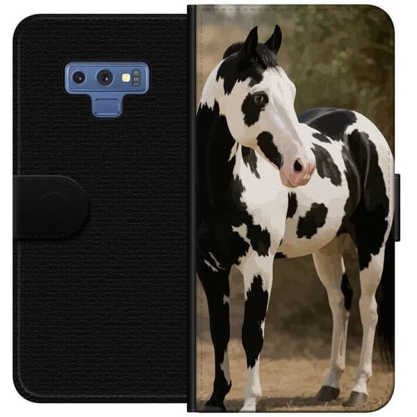 Samsung Galaxy Note9 Plånboksfodral Vacker Häst – elegant illustration av hästmotiv
