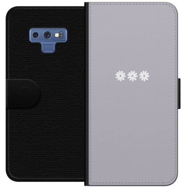 Samsung Galaxy Note9 Tegnebogsetui Lilla Blomminimalisme - stilfuldt blomstermotiv på lilla baggrund
