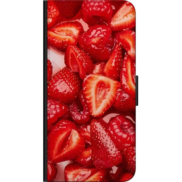 Sony Xperia 10 Lommeboketui Jordbærmønster - søtt motiv med sommerfølelse