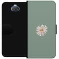 Miniatyrbillede 1 af 3: Sony Xperia 10 Tegnebogsetui Grøn Minimalblomst - stilfuld blomst på grøn baggrund