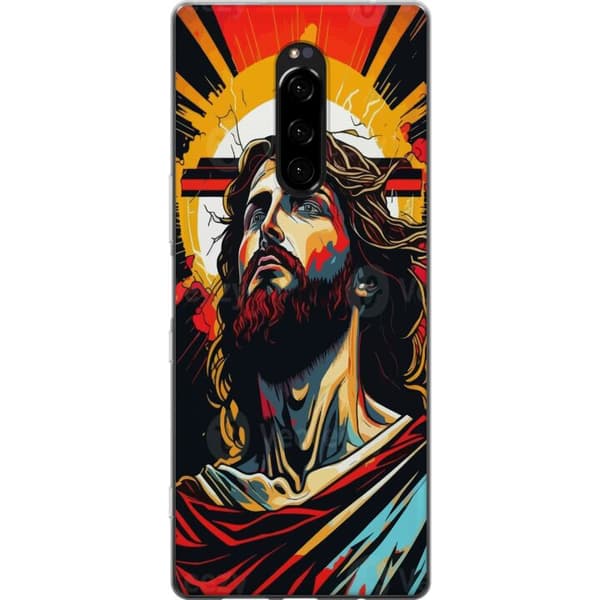 Sony Xperia 1 Genomskinligt Skal Jesus & Kort – religiöst motiv med djup symbolik