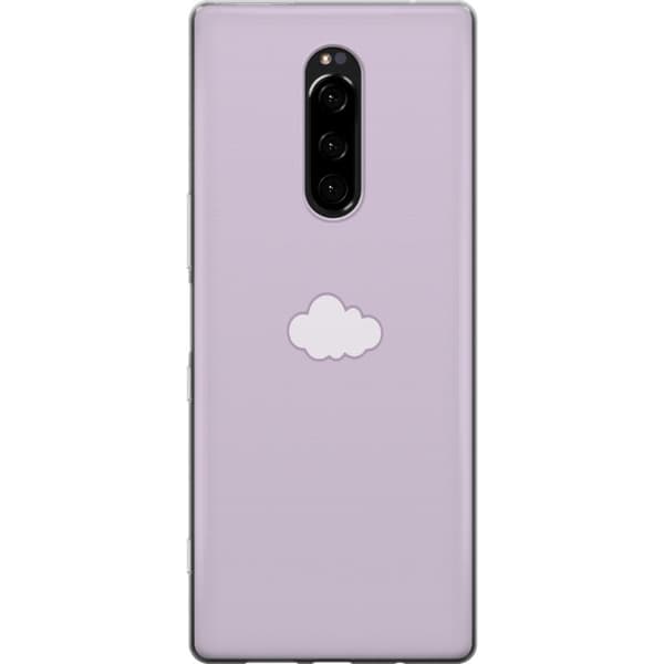Sony Xperia 1 Gjennomsiktig deksel Lilla Sky - minimalistisk sky på en lilla bakgrunn