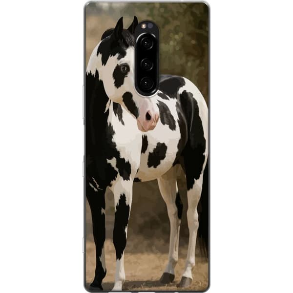 Sony Xperia 1 Gennemsigtig cover Smuk Hest - elegant illustration af hestemotiv