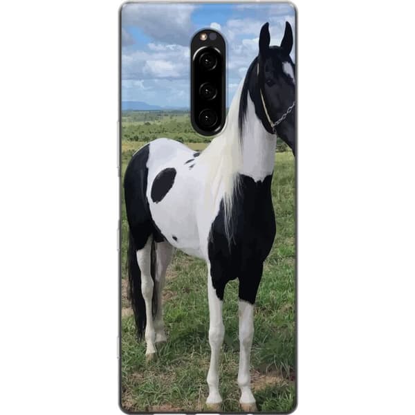 Sony Xperia 1 Gennemsigtig cover Hestemagi - stiliseret hest i en rolig farveskala