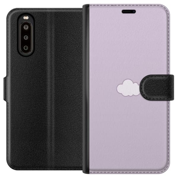 Sony Xperia 10 II Lompakkokotelo Lila Pilvi - minimalistinen pilvi lila taustalla