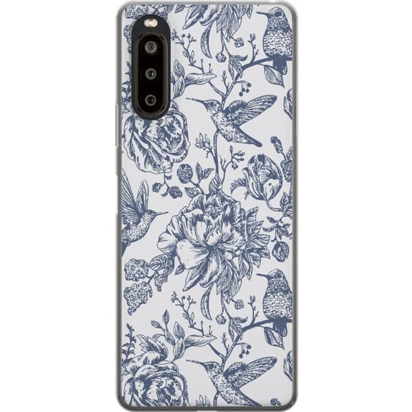 Sony Xperia 10 II Gennemsigtig cover Blomster & Fugle - Romantisk Vintage-stil Mønster