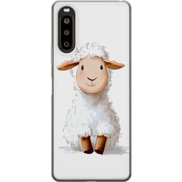 Sony Xperia 10 II Gennemsigtig cover Sødt Lamm - tegneseriestil til børn og babyprodukter