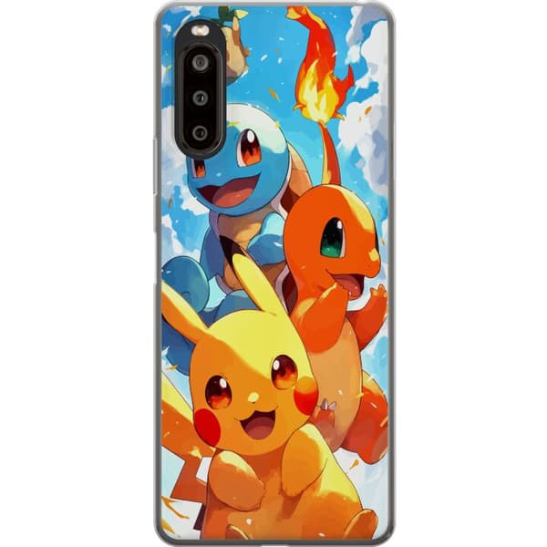 Sony Xperia 10 II Läpinäkyvä kuori Pocket Creatures - innoittanut Pokémonista mainitsematta nimeä