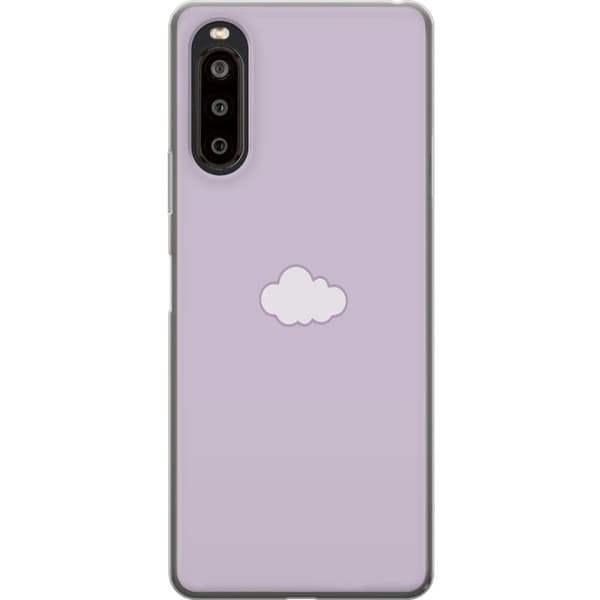 Sony Xperia 10 II Genomskinligt Skal Lila Moln – minimalistiskt moln på lila bakgrund