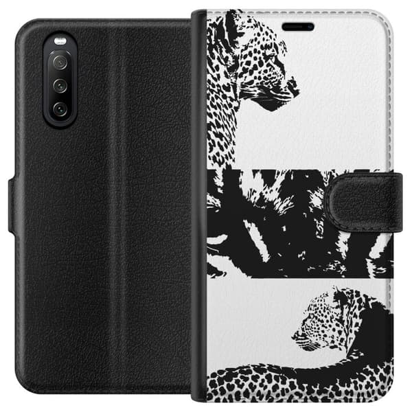 Sony Xperia 10 III Lompakkokotelo Leopard Faces
