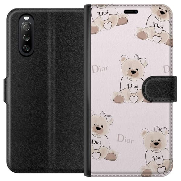 Sony Xperia 10 III Lompakkokotelo Teddy Dior Vibes - ylellinen nalle muotityyliin
