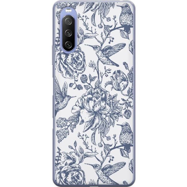 Sony Xperia 10 III Gennemsigtig cover Blomster & Fugle - Romantisk Vintage-stil Mønster