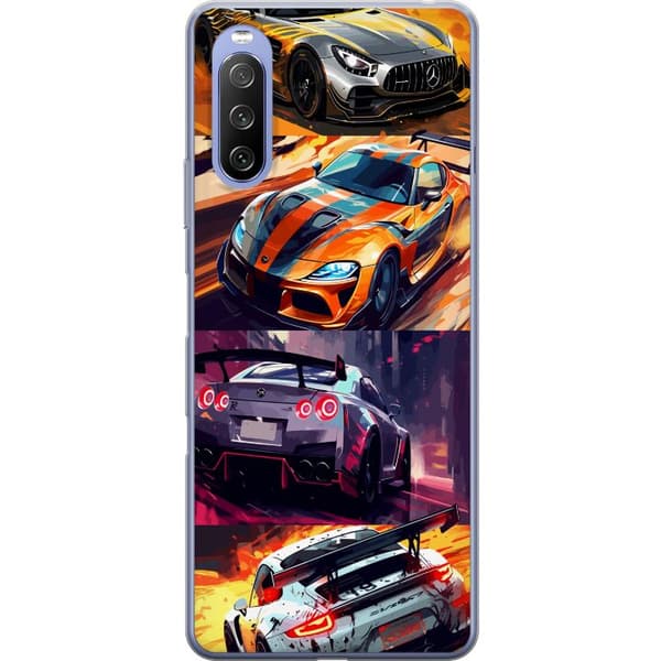 Sony Xperia 10 III Läpinäkyvä kuori Ralli kuume - vauhdikas teema ralliautoilla