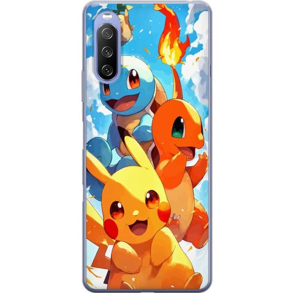 Sony Xperia 10 III Läpinäkyvä kuori Pocket Creatures - innoittanut Pokémonista mainitsematta nimeä