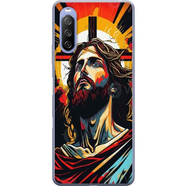 Sony Xperia 10 III Läpinäkyvä kuori Jeesus ja Kortti - uskonnollinen motiivi syvällä symboliikalla