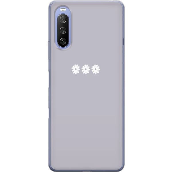 Sony Xperia 10 III Gennemsigtig cover Lilla Blomminimalisme - stilfuldt blomstermotiv på lilla baggrund