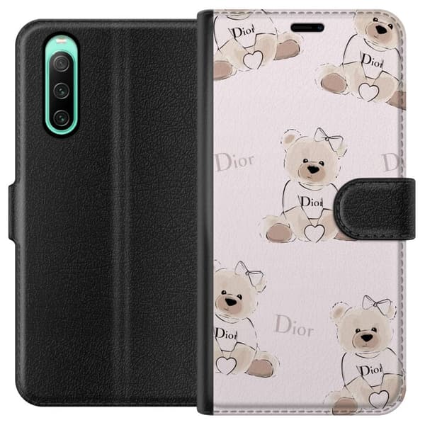 Sony Xperia 10 IV Lommeboketui Teddy Dior Vibes - luksuriøs teddybjørn i motestil