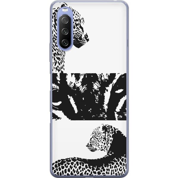 Sony Xperia 10 III Lite Gennemsigtig cover Leopard Faces