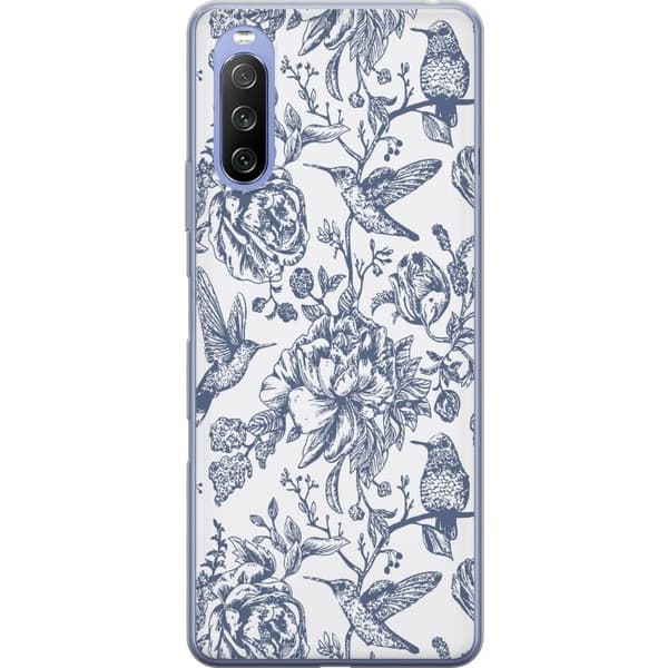 Sony Xperia 10 III Lite Läpinäkyvä kuori Kukat & Linnut - Romanttinen Vintage-tyylinen Kuviointi