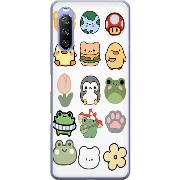 Sony Xperia 10 III Lite Genomskinligt Skal Kawaii Friends – söta figurer i japansk stil