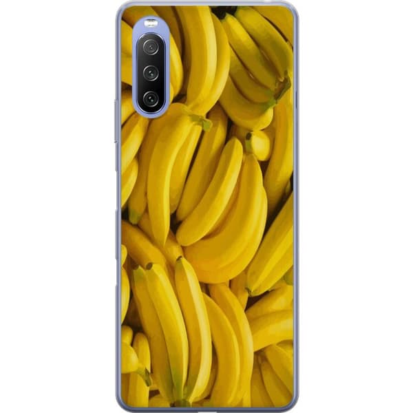 Sony Xperia 10 III Lite Genomskinligt Skal Banana Pattern – lekfullt mönster med gula bananer