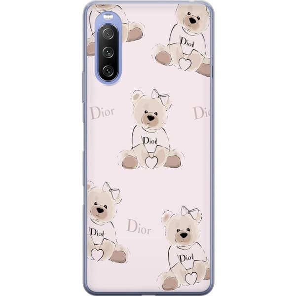 Sony Xperia 10 III Lite Gennemsigtig cover Teddy Dior Vibes - luksuriøs bamse i modetil